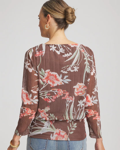 Textured Banded-Hem Top