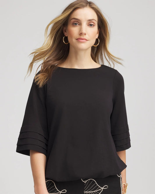 Boatneck Bubble-Hem Top