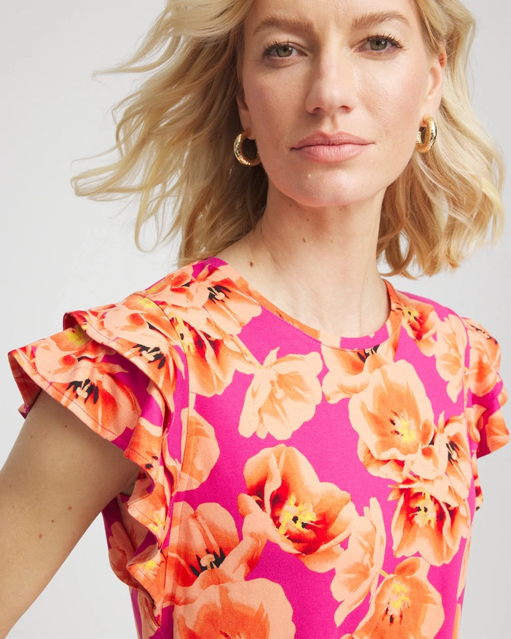Touch of Cool™ Tropical Flutter Sleeve Tee