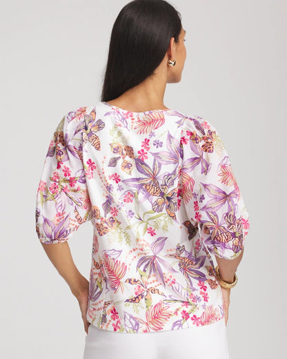 Floral Dolman Sleeve Knit Top