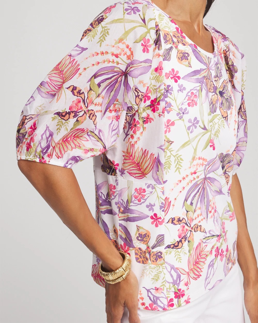 Floral Dolman Sleeve Knit Top