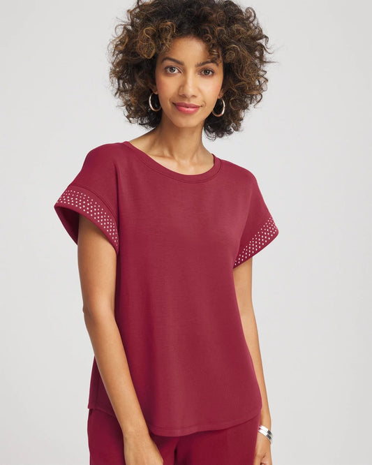 Zenergy® Embellished Short-Sleeve Top