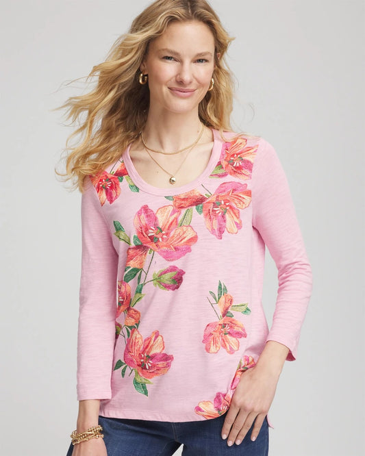 Floral 3/4 Sleeve Tee