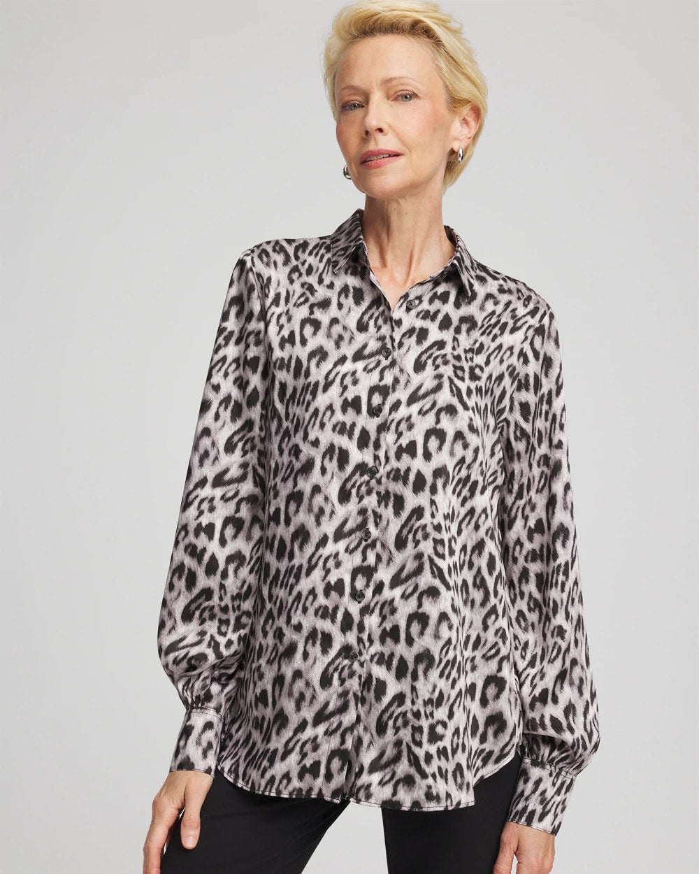 Faux Silk Snowy Animal Shirt