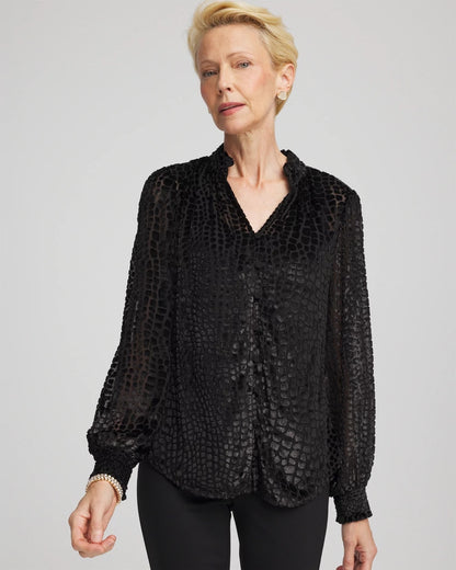 Burnout Velvet Blouse