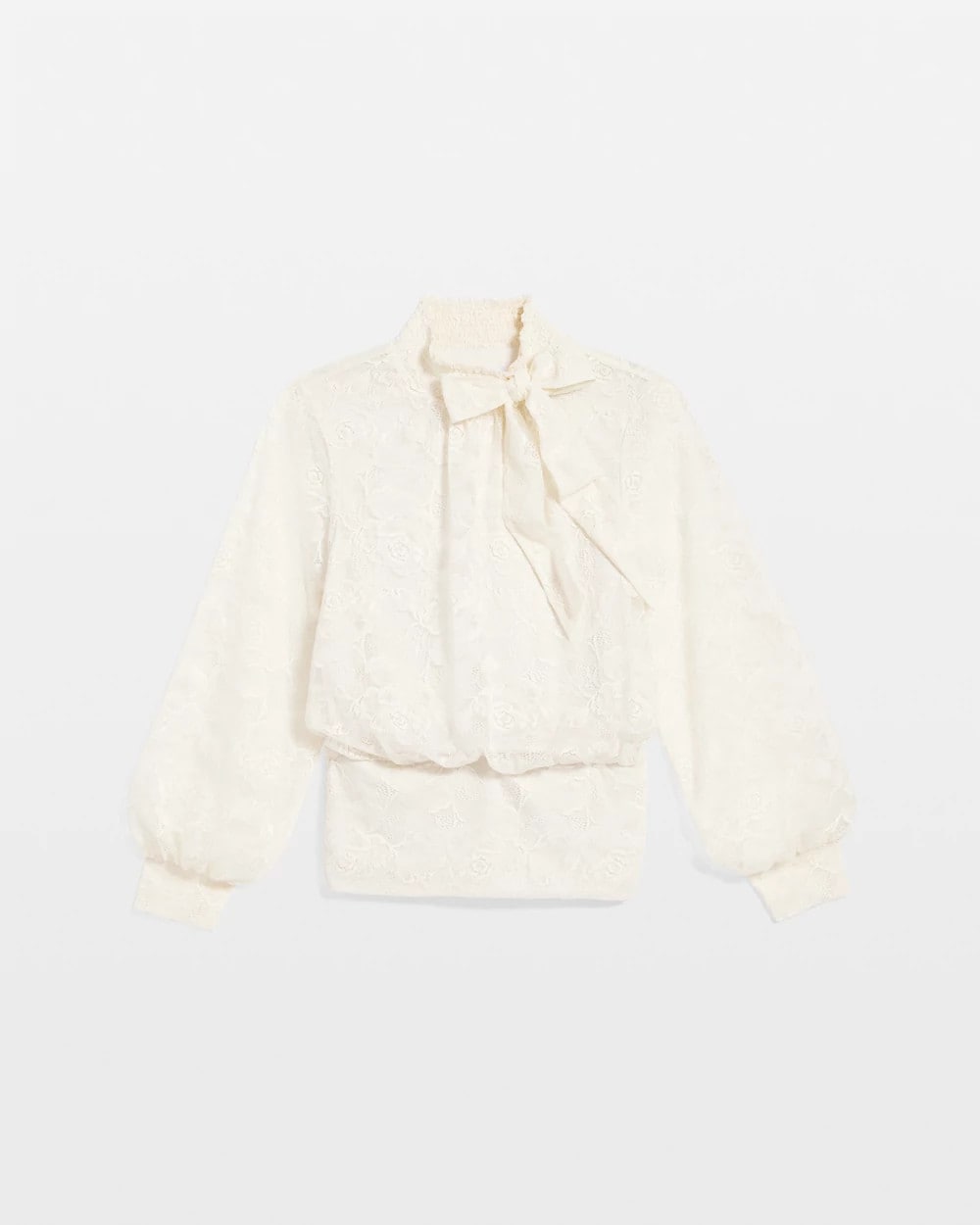 Tie-Neck Banded-Bottom Top