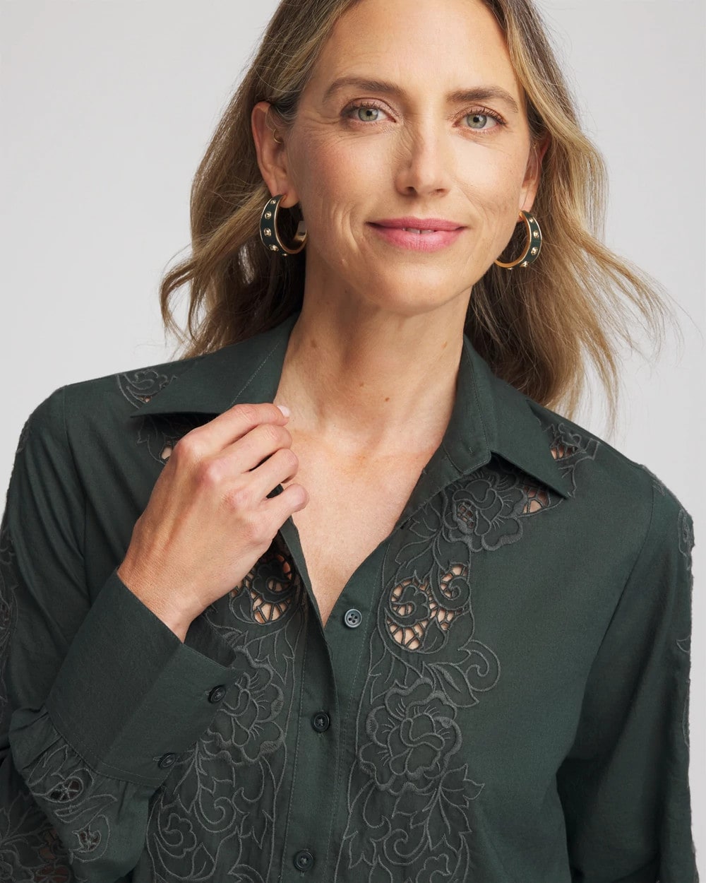 Lace Cotton Voile Shirt