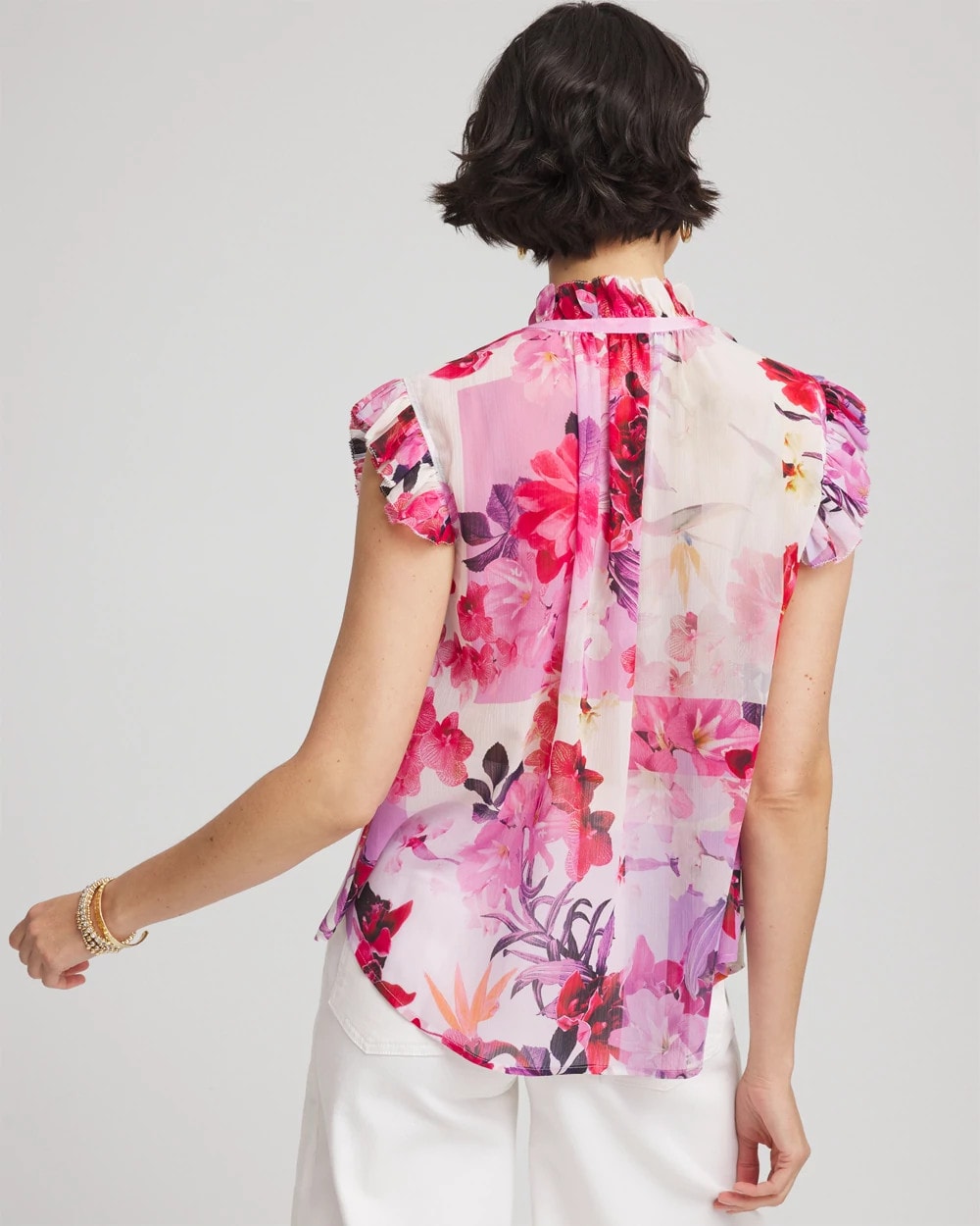 Floral Ruffle Collar Blouse