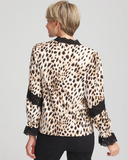 Animal Print Long-Sleeved Top