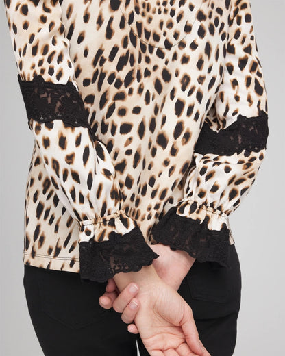 Animal Print Long-Sleeved Top