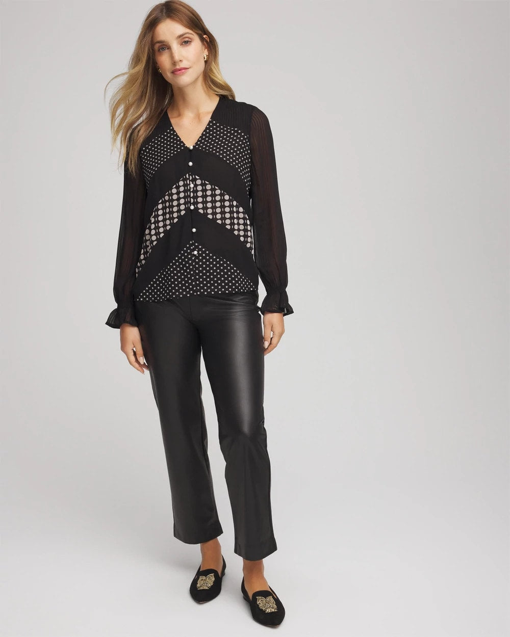 Georgette Polka Dot Blouse