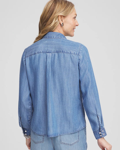Embroidered Tencel™ Denim Shirt
