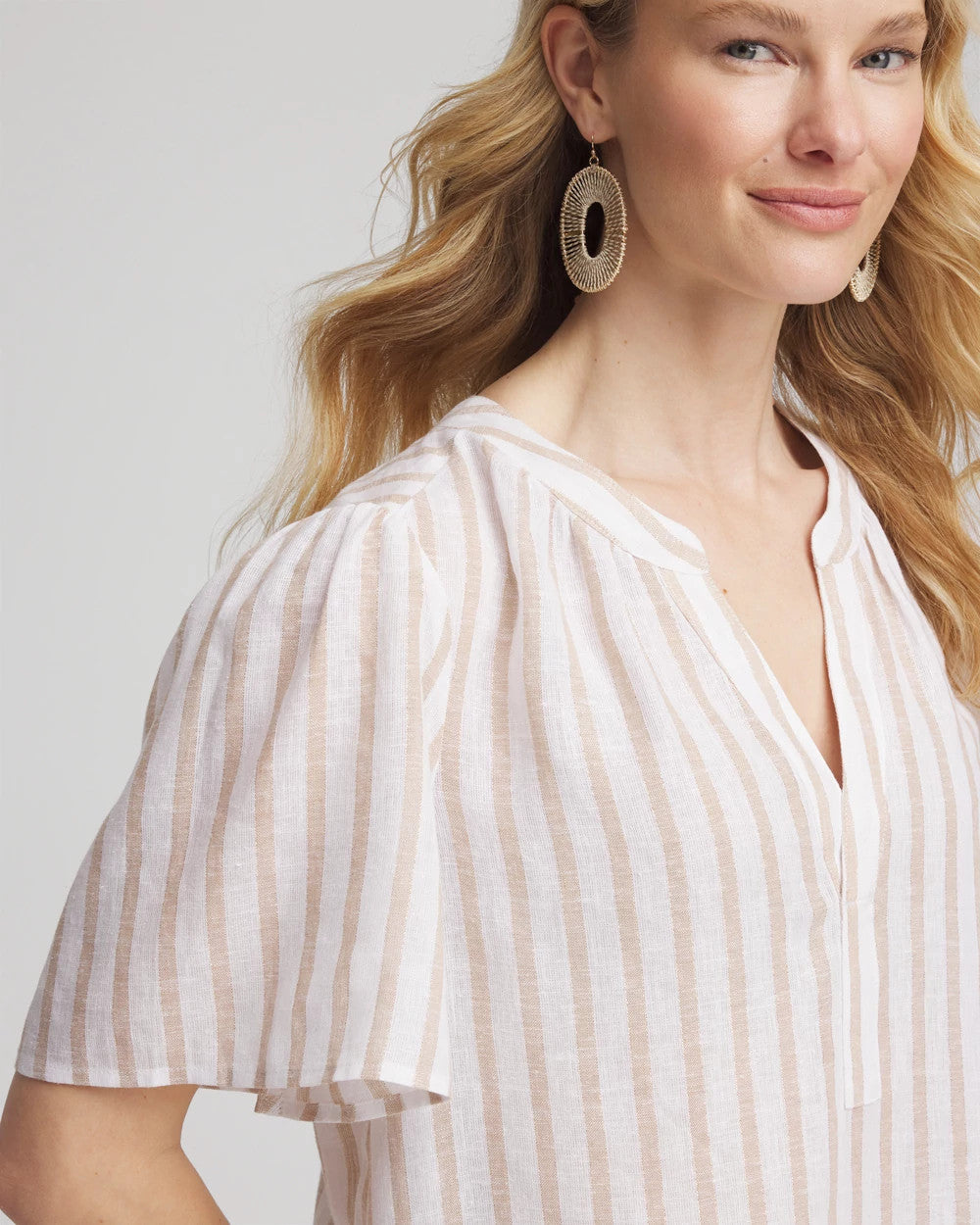 Striped Linen Popover Shirt