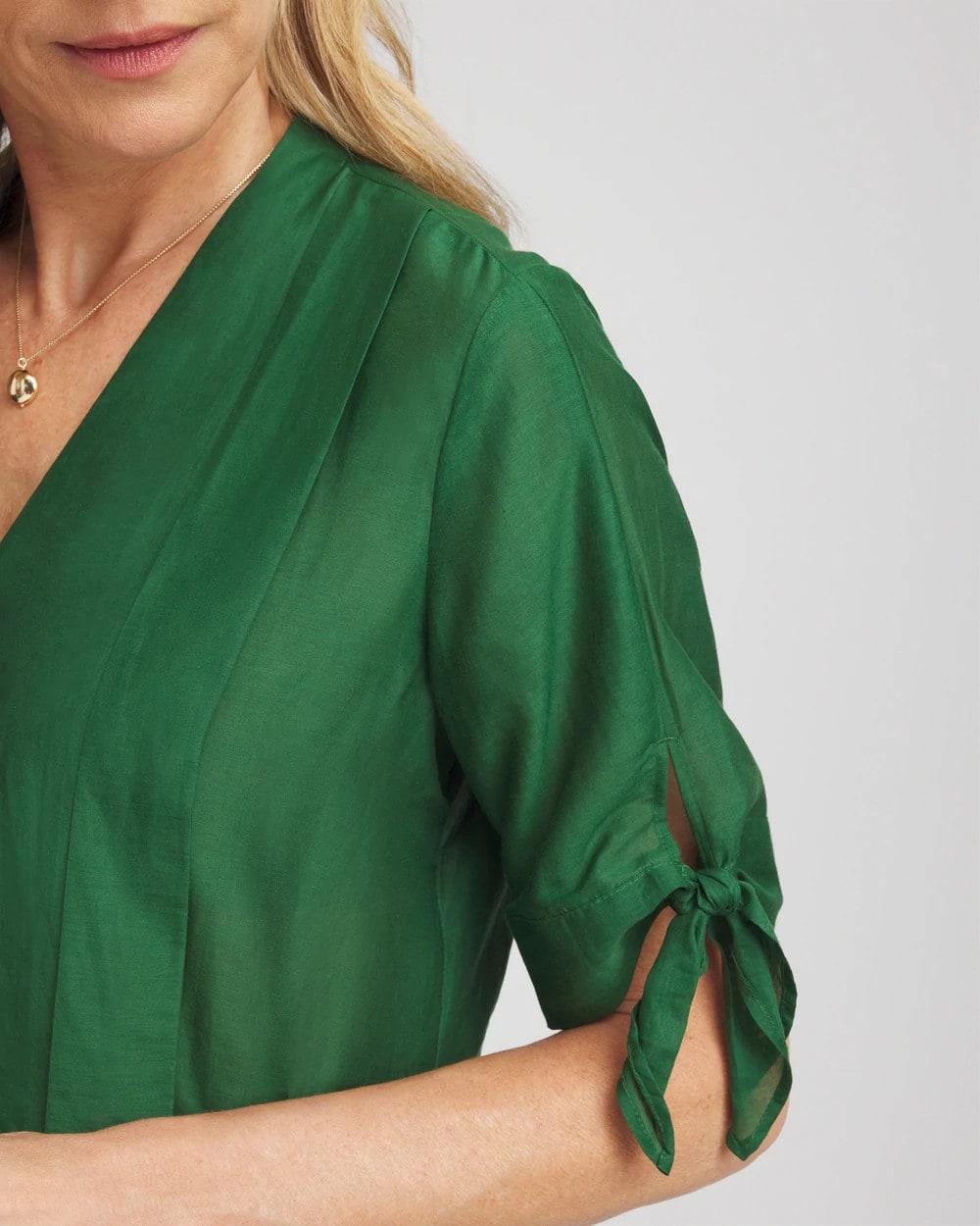 Cotton Voile & Silk Pleated Blouse