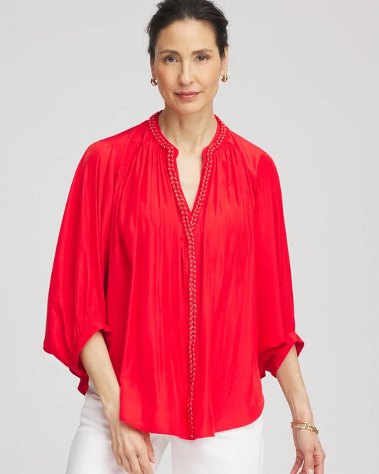 Braided Batwing Blouse