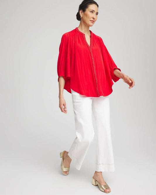 Braided Batwing Blouse