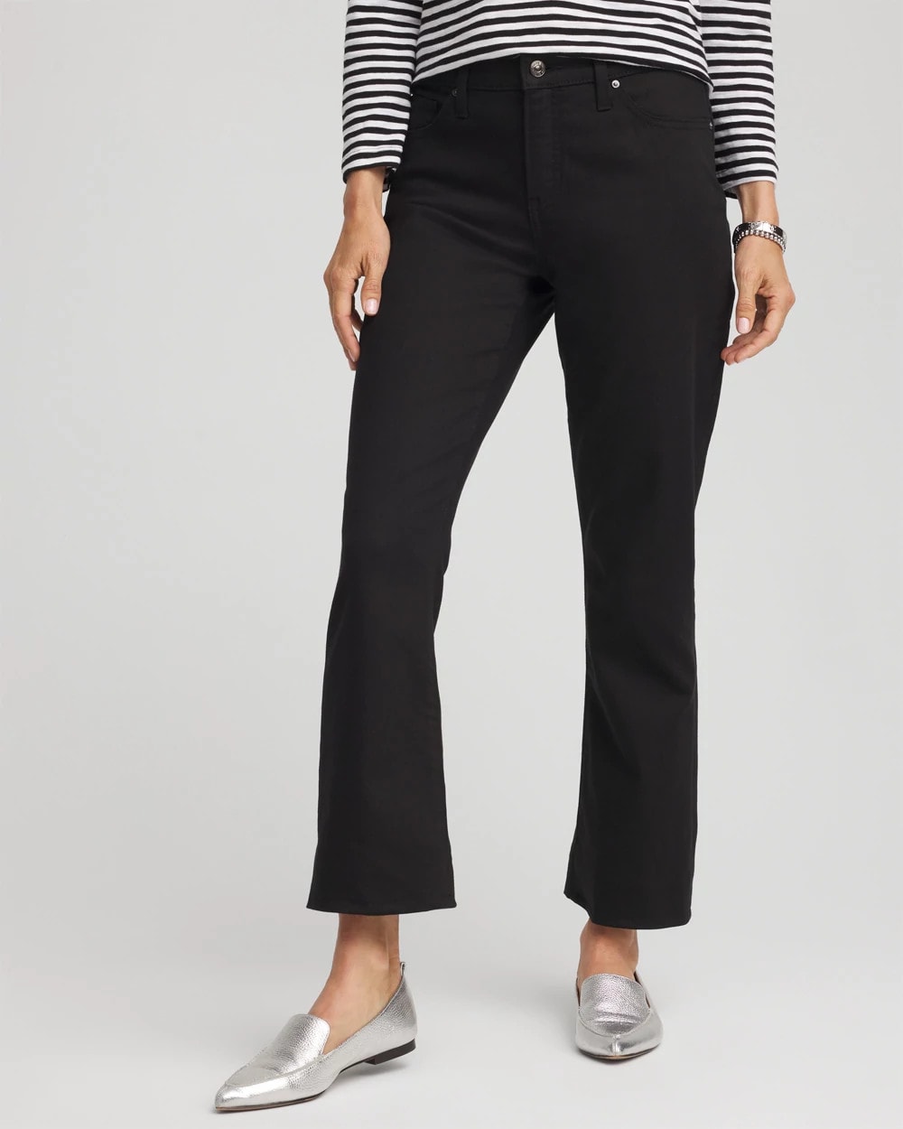 Cropped Girlfriend Kick-Flare Jeans