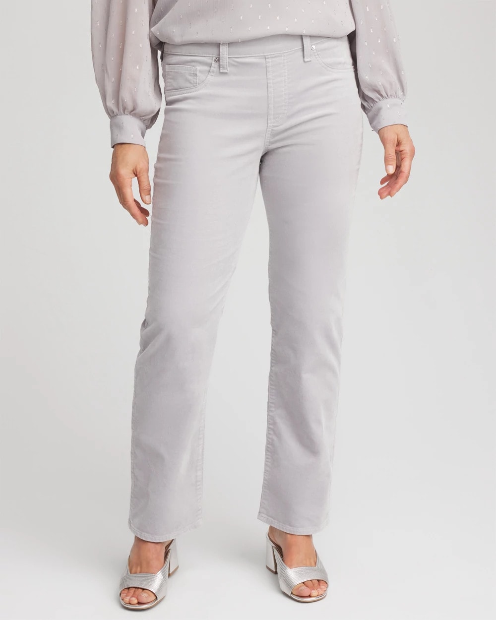 Velveteen Pull-On Flared Jeans
