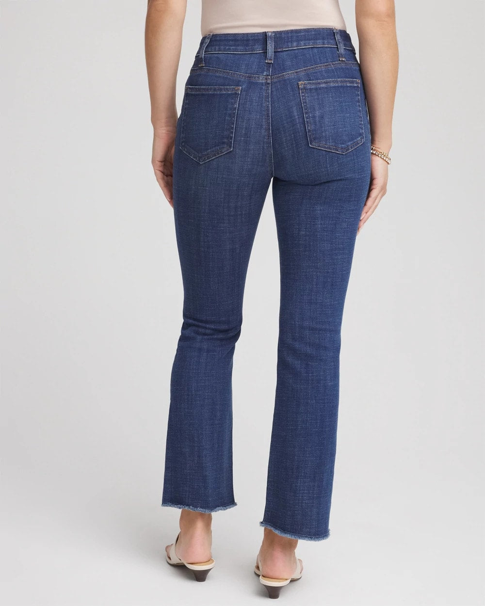 Girlfriend Fray Hem Kick Flare Jeans