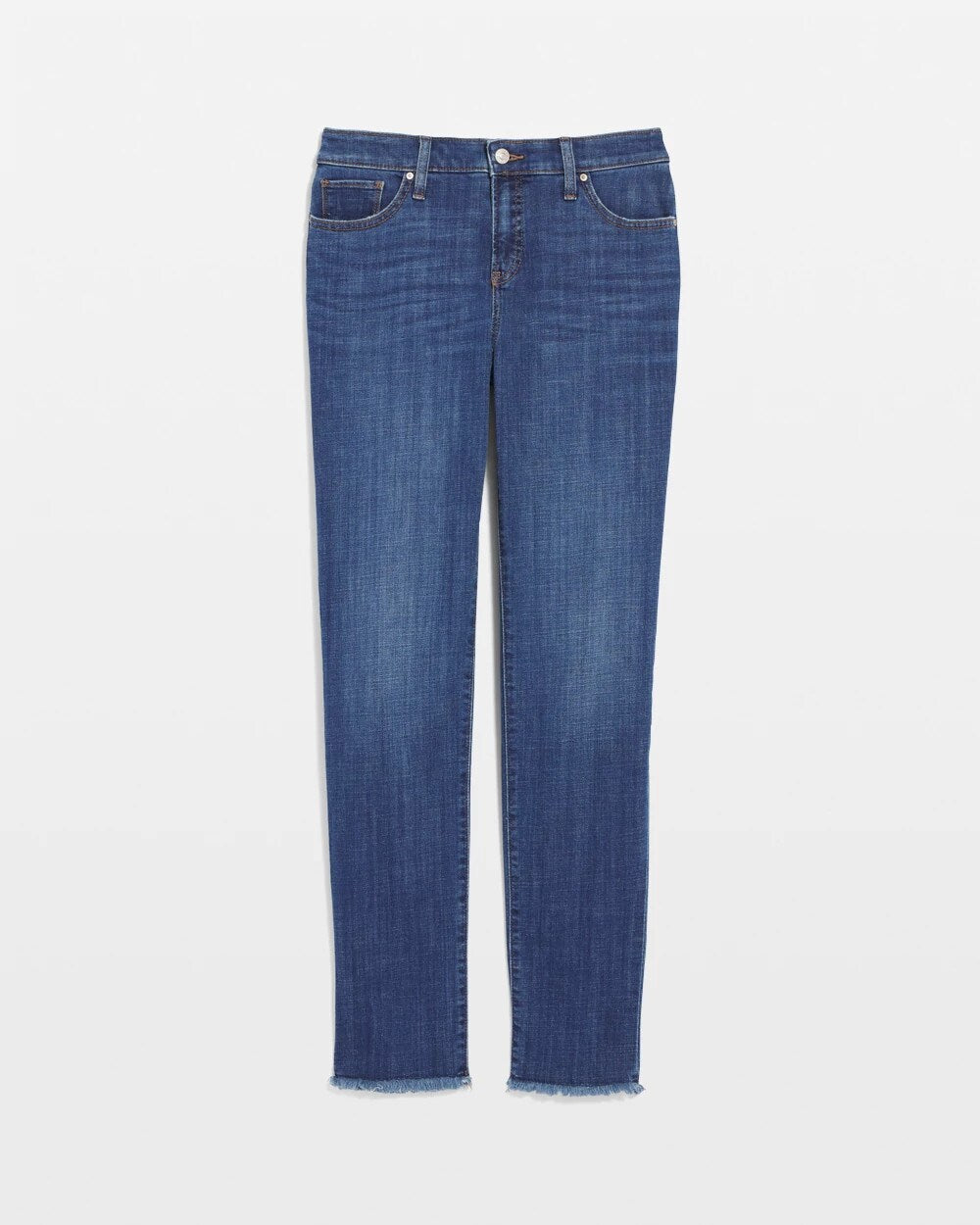 Girlfriend Slim Frayed Ankle Jeans