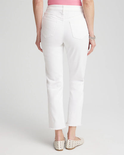 Girlfriend Frayed Cropped No Stain Jeans