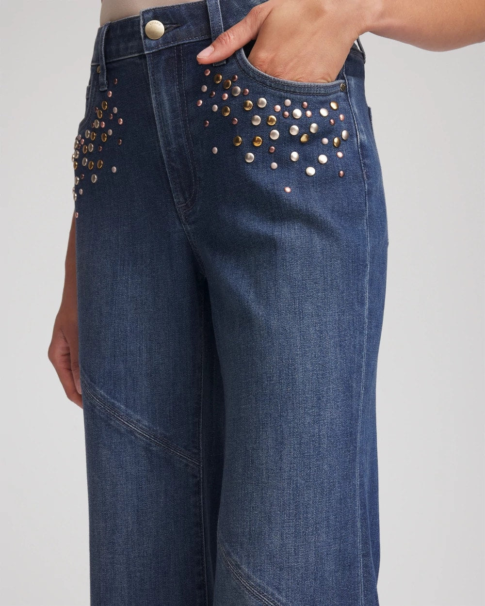 Embellished Frayed Flared-Leg Jeans