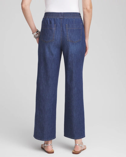 Lightweight Drawstring Ankle Jeans