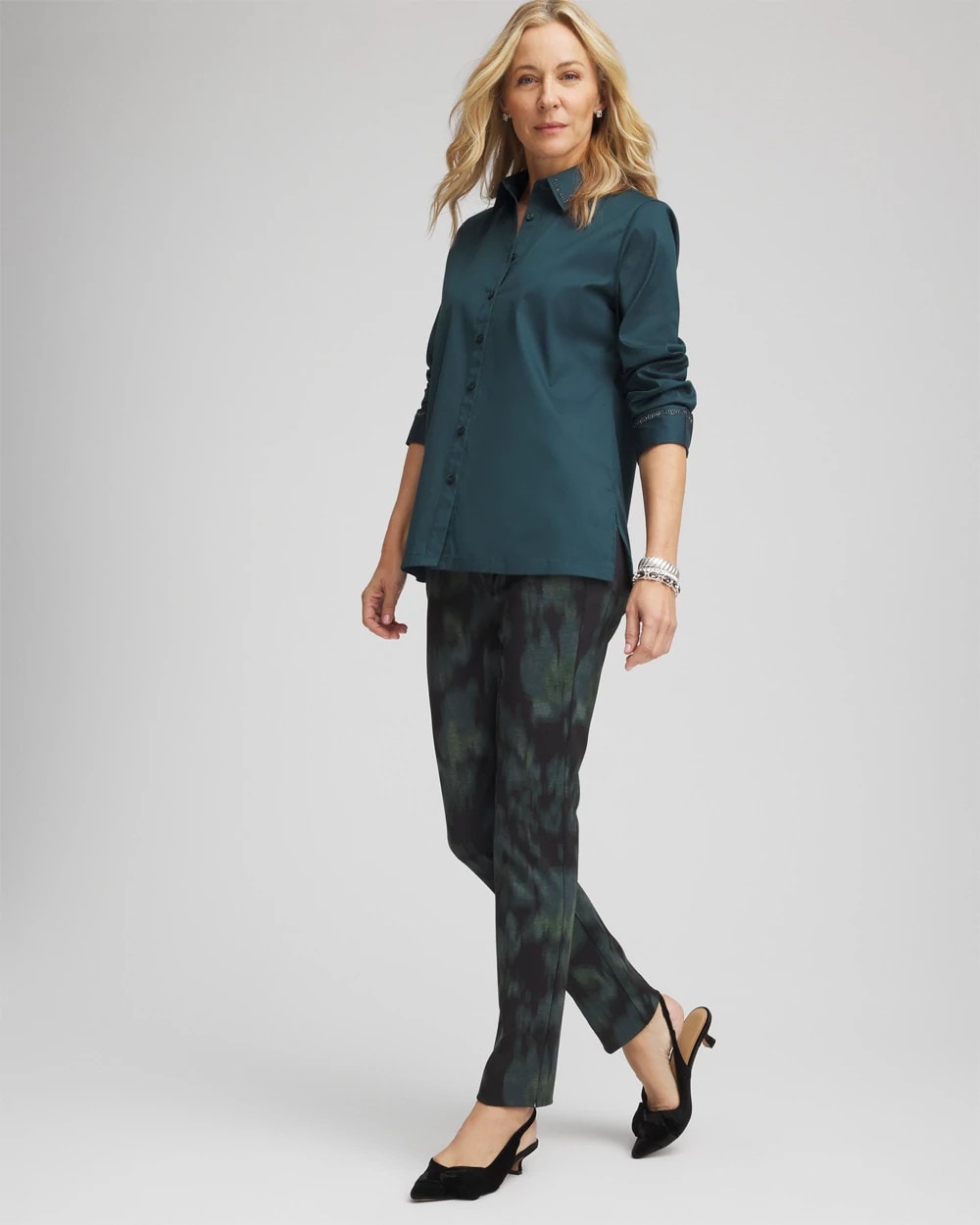 Brinkly Blur Juliet Slim Ankle Pants