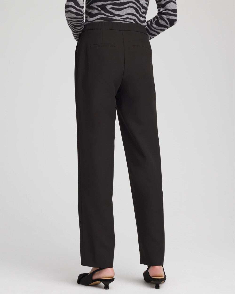 Textured Straight Tapered Ankle Pants