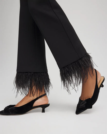 Juliet Feathered Flared Cropped Pants