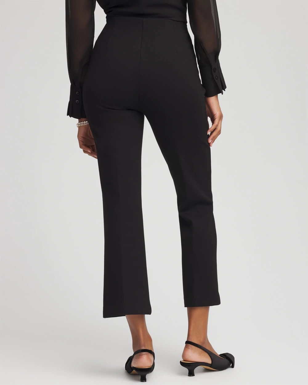 Juliet Feathered Flared Cropped Pants