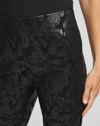 Juliet Black Foiled  Slim Ankle Pants