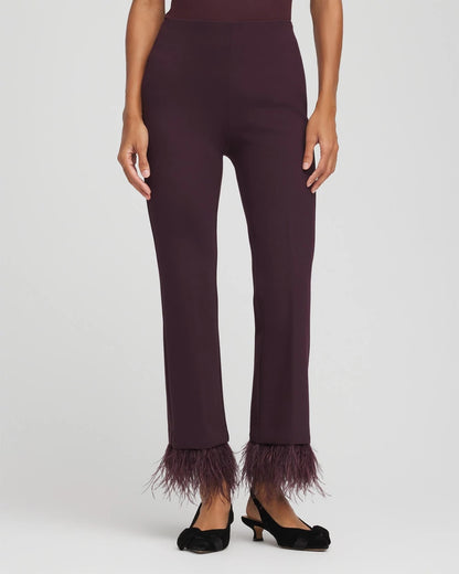 Juliet Feathered Flared Cropped Pants