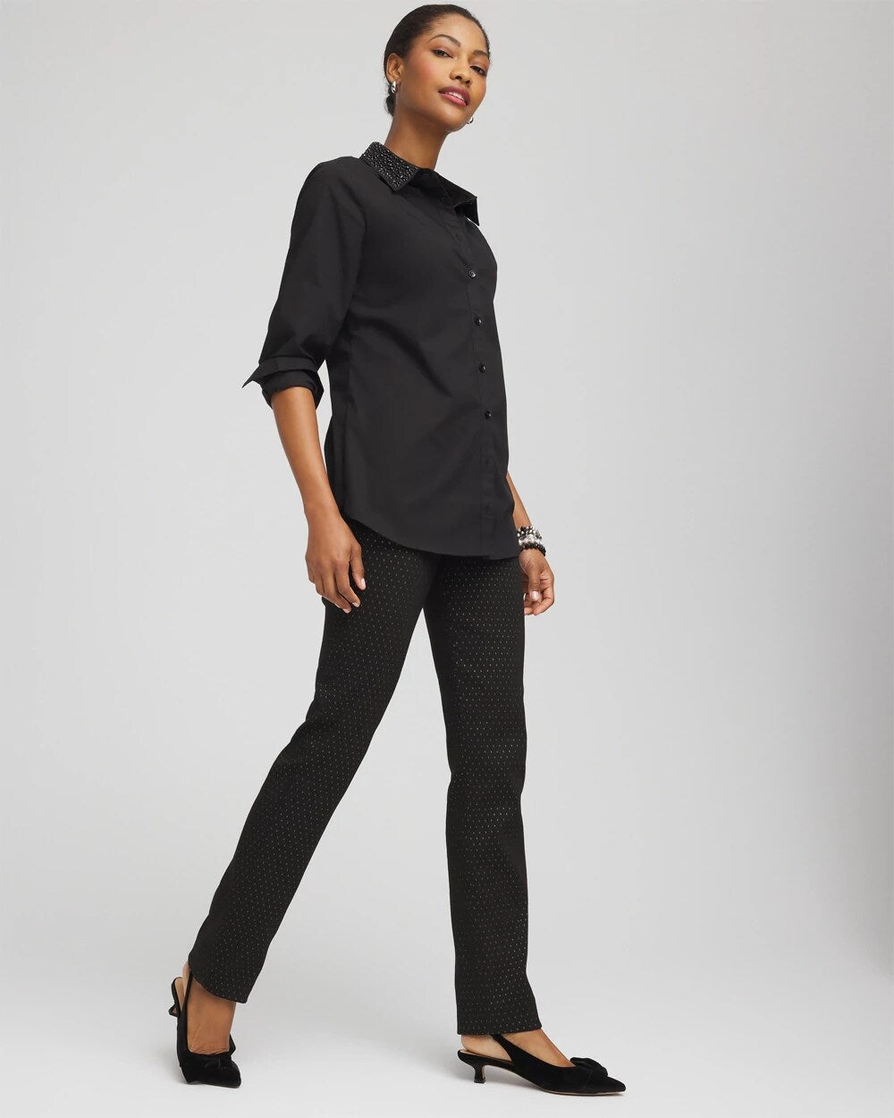 Brigitte™ Slim Full-Length Jacquard Pants