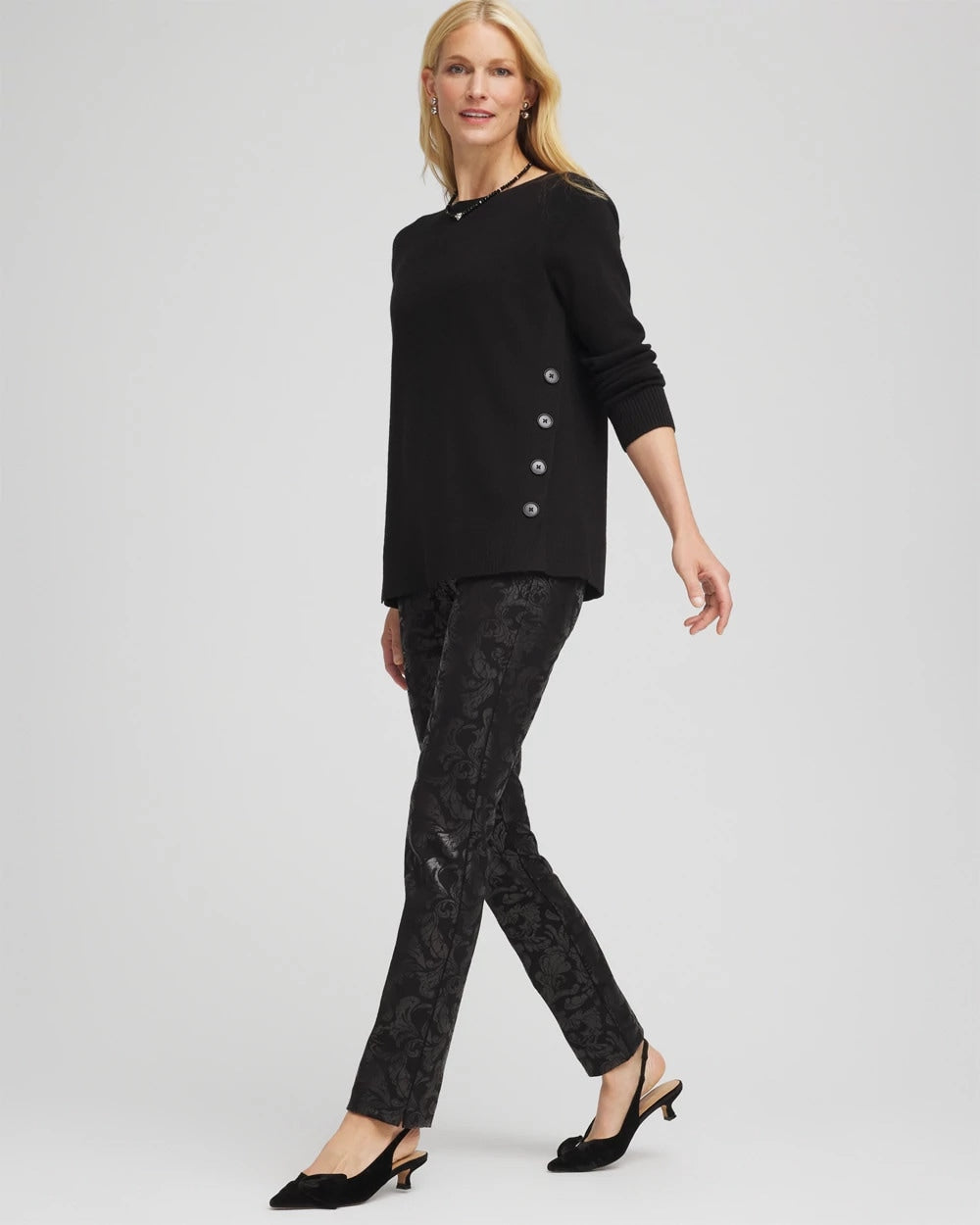 Juliet Foiled Slim Ponte Pants