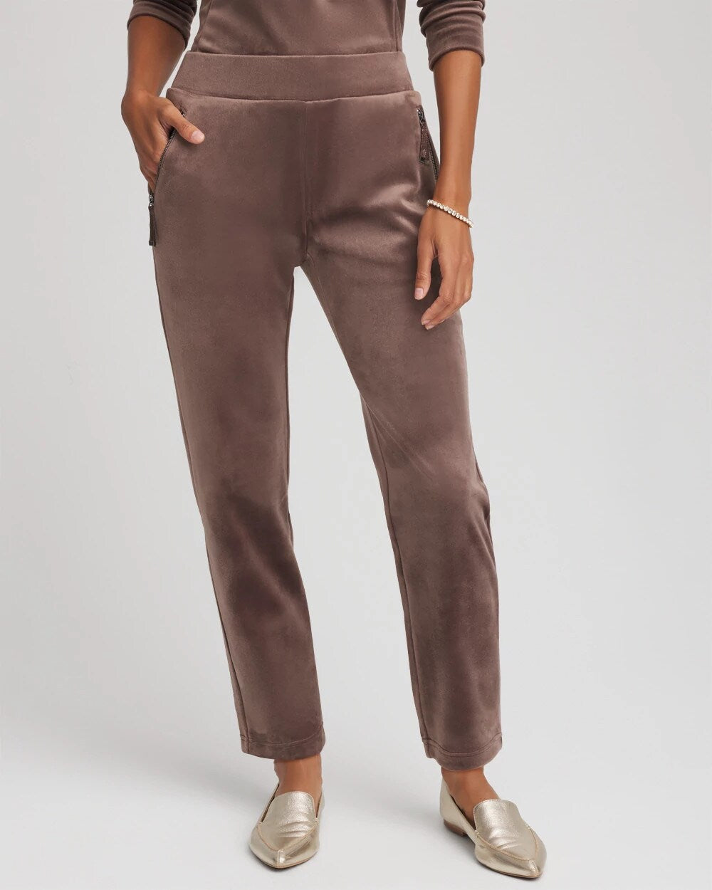 Zenergy® Velour Tapered Ankle Pants