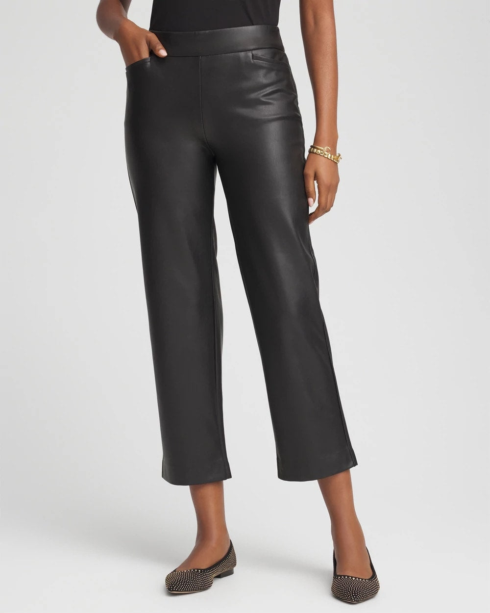 Faux Leather Brigitte™ Pull-On Cropped Pants