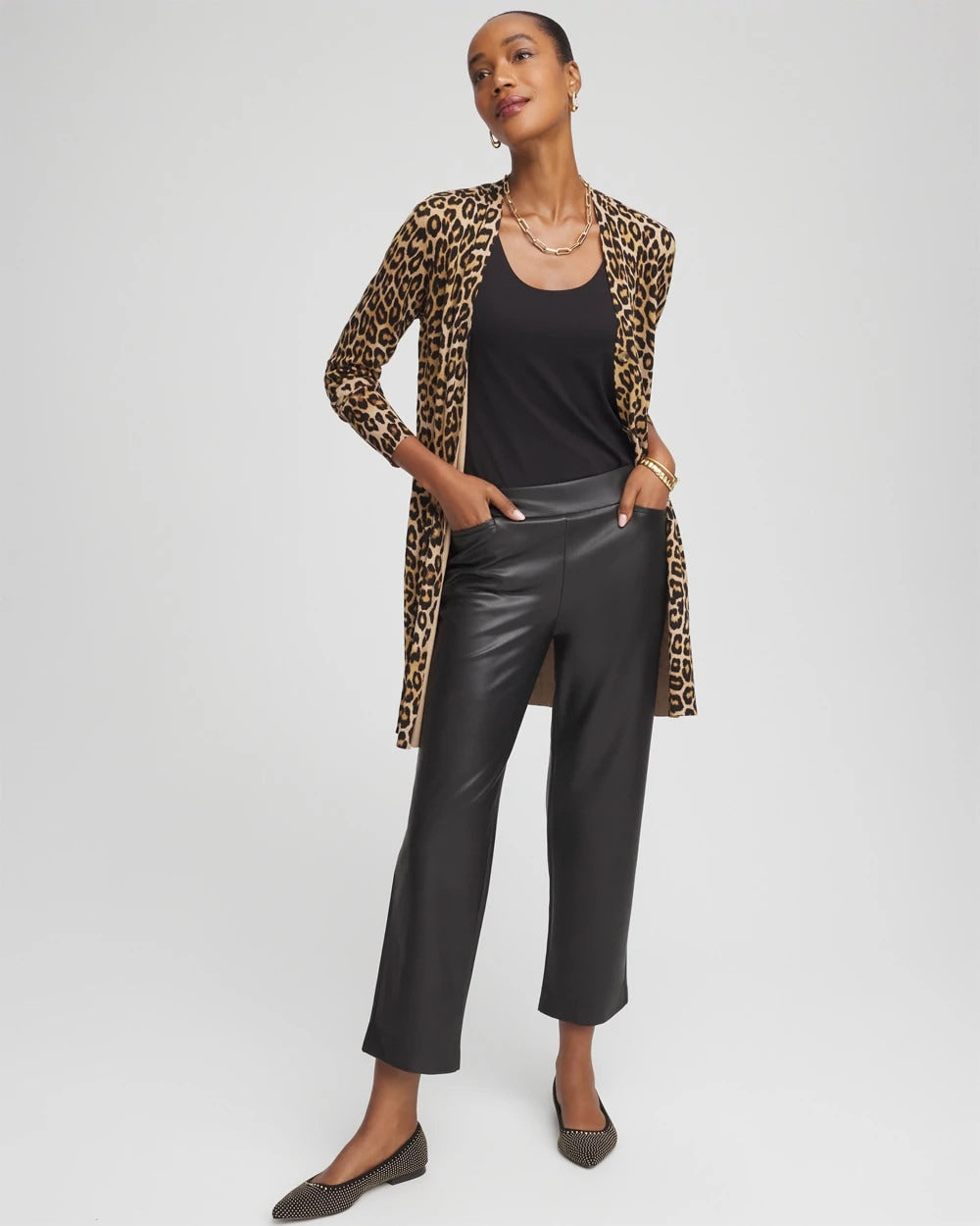 Faux Leather Brigitte™ Pull-On Cropped Pants