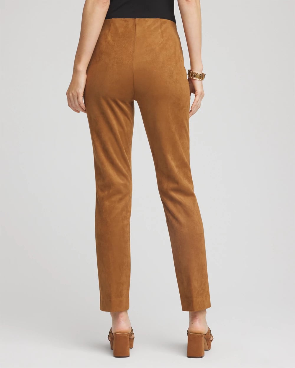 Faux Suede Juliet Slim Ankle Pants