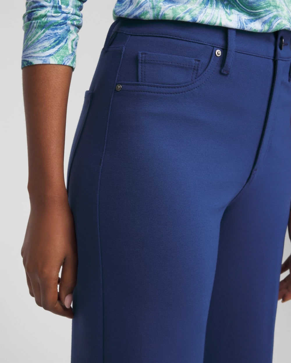 Five-Pocket Wide-Leg Ponte Pants