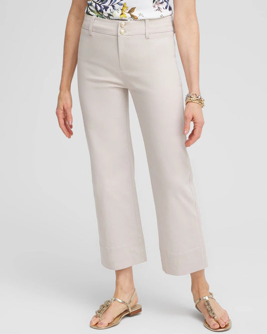 Trapunto Straight Leg Cropped Pants