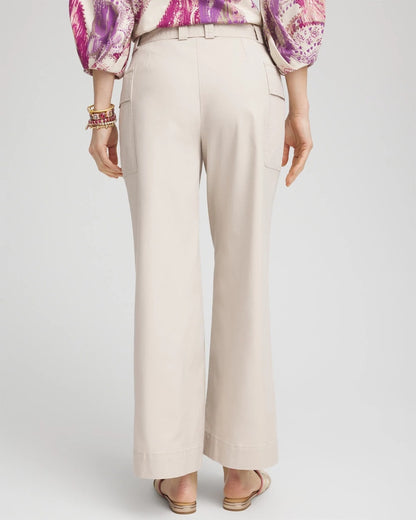 Belted Twill Utility Cropped Pants