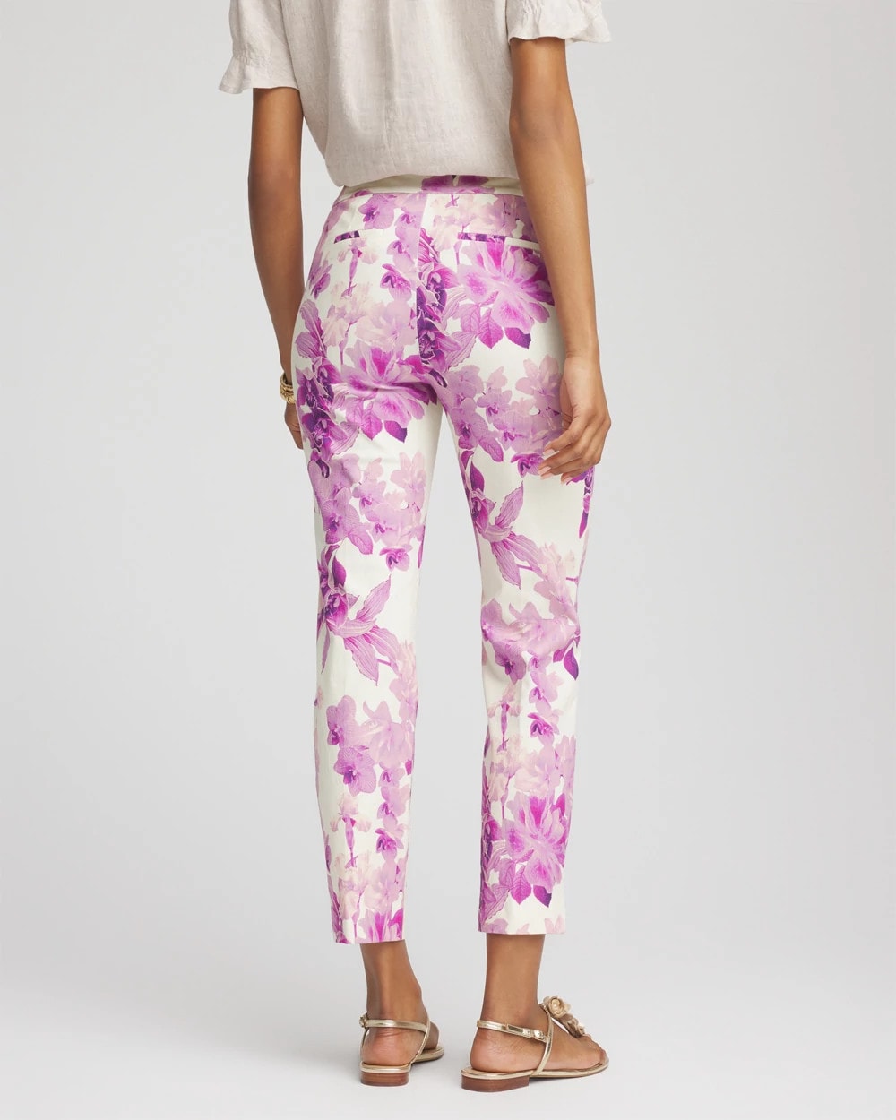 Brigitte™ Floral Pull-On Slim Cropped Pants