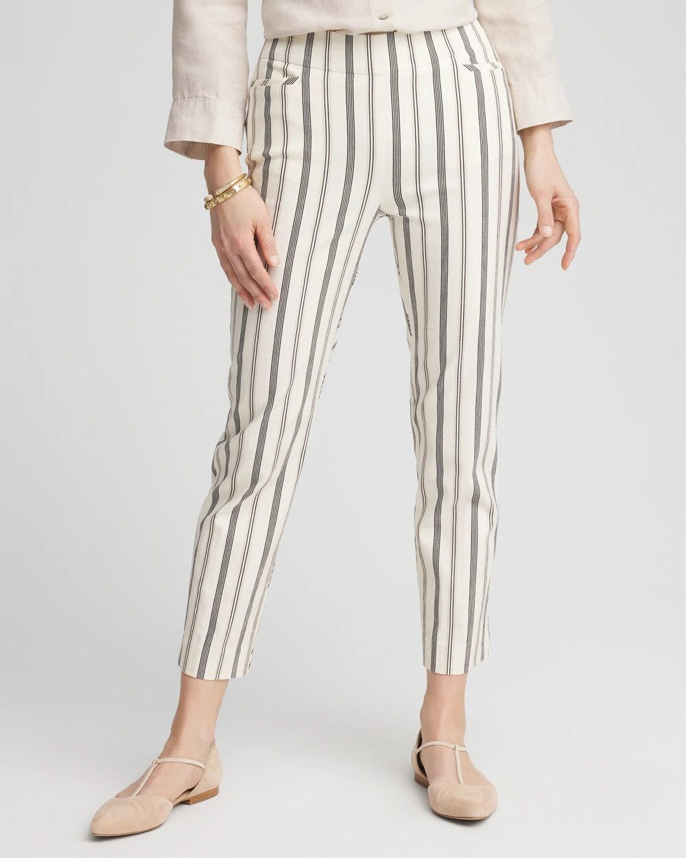 Brigitte™ Slub Striped Cropped Pants