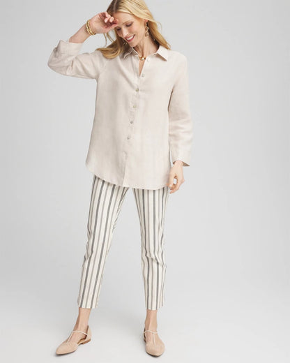 Brigitte™ Slub Striped Cropped Pants