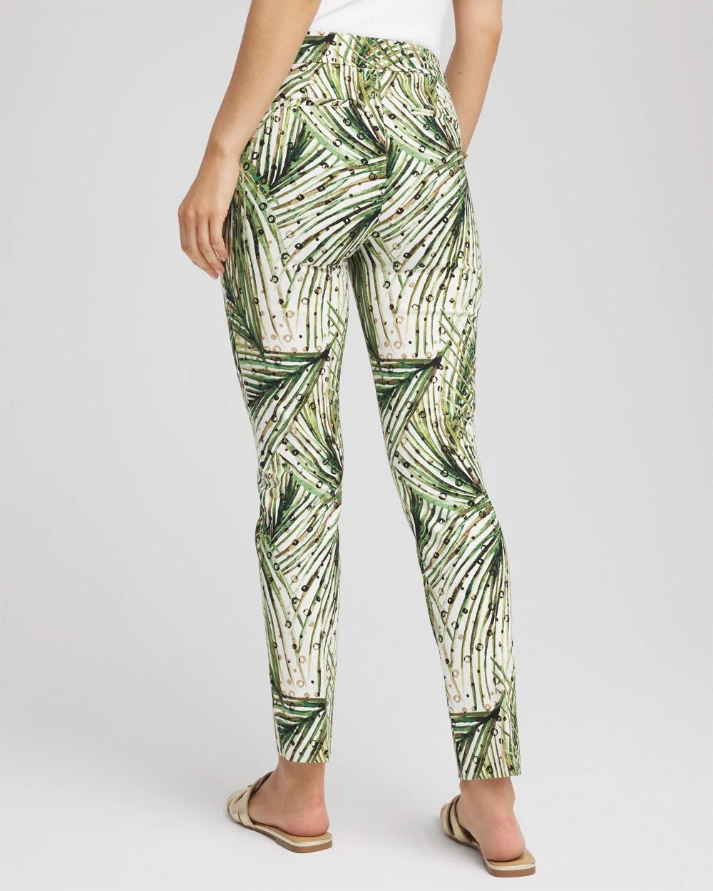 Brigitte™ Slim Ankle Palm-Print Pants