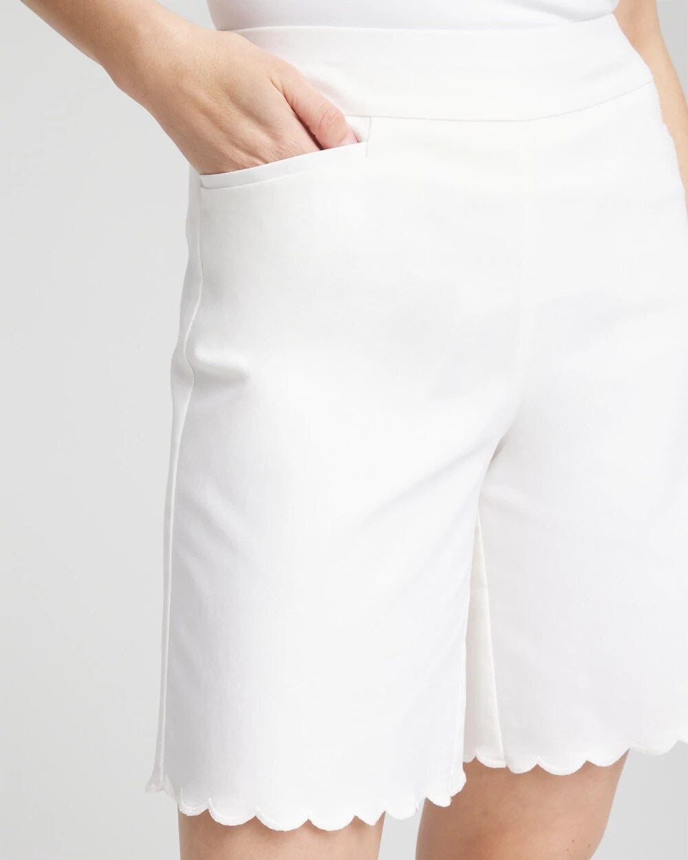 Brigitte™ Pull-On Scallop-Hem Shorts