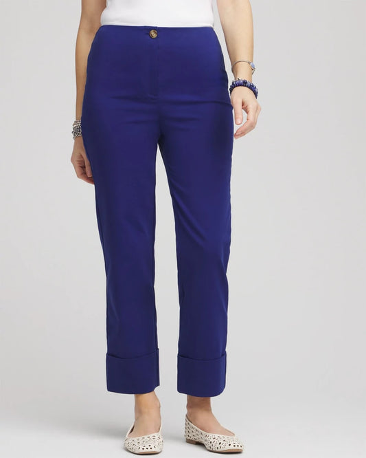Stretch Sateen Cropped Pants