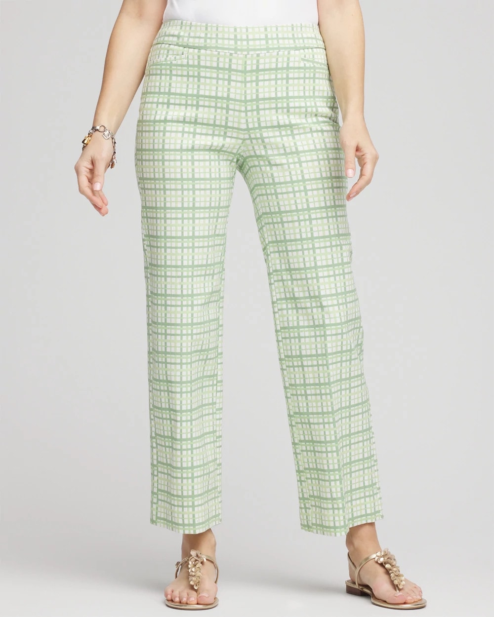 Brigitte™ Wide Leg Plaid Cropped Pants