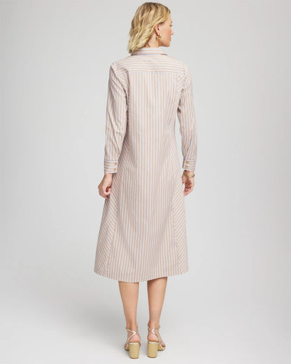 Vanilla Chai Striped Shirtdress